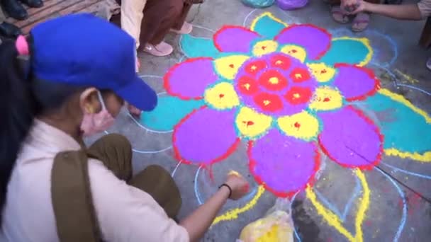 Diwali Rangoli Diwali Festivals Rajasthan Inde — Video