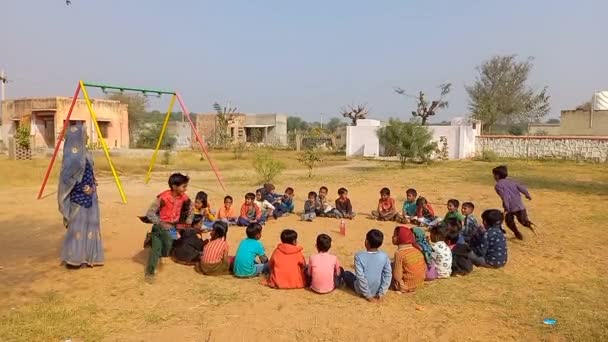 Kinderen Spelen Spel Regering School Rajasthan India — Stockvideo