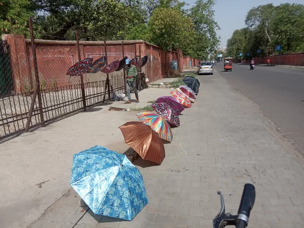 Paraguas Sitio Carretera Jaipur Rajasthan —  Fotos de Stock