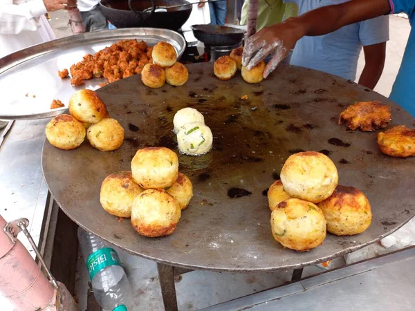 Street Food Cart Jaipur Piacon Rajasthan India — Stock Fotó