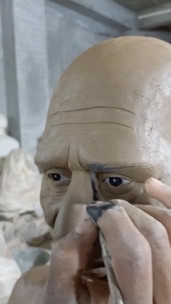 Scultura Realizzando Video Scultura Marmo Sculture Artigianali — Video Stock