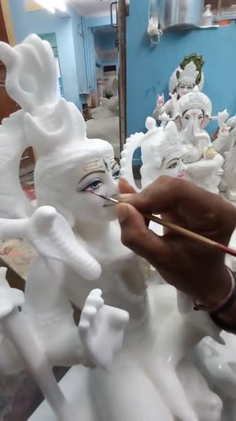 Scultura Realizzando Video Scultura Marmo Sculture Artigianali — Video Stock