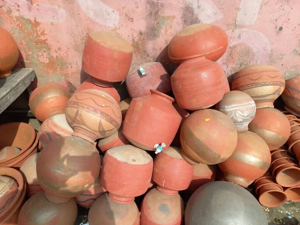Ton Keramik Matka Ton Handwerk Ghada Jaipur Rajasthan — Stockfoto