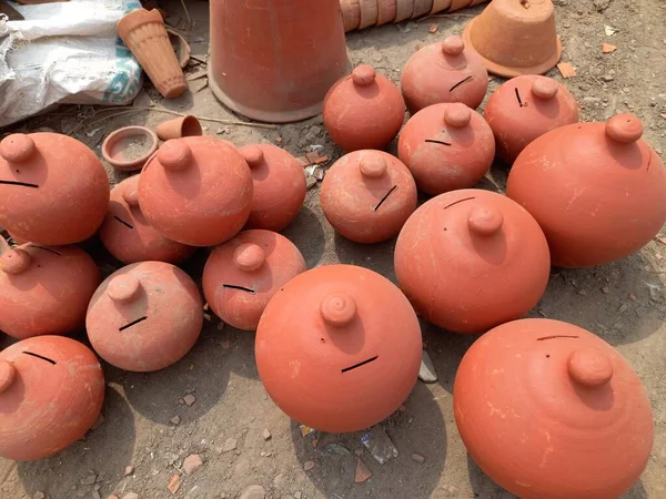 Agyag Kerámia Matka Agyag Kézművesség Ghada Jaipur Rajasthan — Stock Fotó