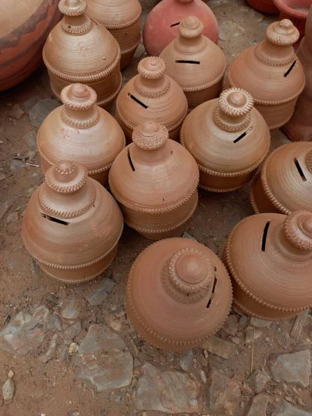 黏土陶器 马特卡 黏土工艺品 Ghada Jaipur Rajasthan — 图库照片