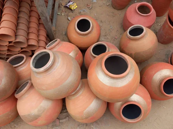 Agyag Kerámia Matka Agyag Kézművesség Ghada Jaipur Rajasthan — Stock Fotó