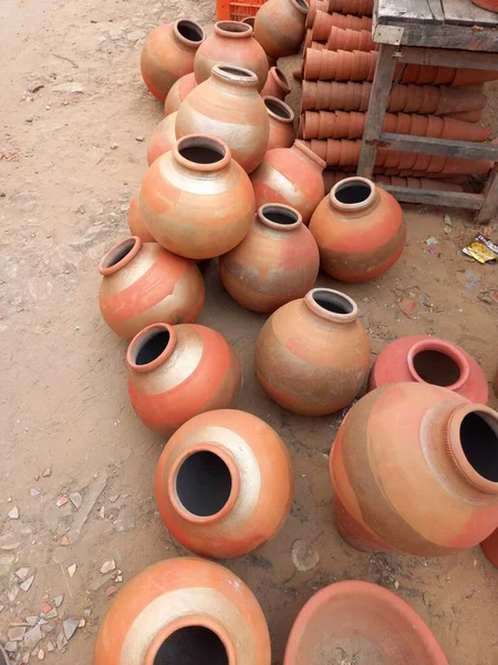 Clay Pottery Matka Clay Crafts Ghada Jaipur Rajasthan — Stock Photo, Image