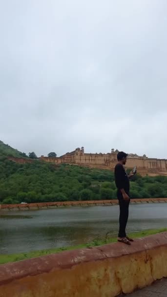 Amer Kalesi Jaipur Rajasthan Hindistan Yer Almaktadır — Stok video