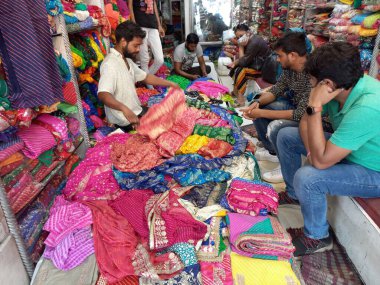 Jaipur pazarı, Joharibazaar, Rajasthan, Hindistan 