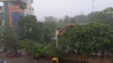 Jaipur, Rajasthan, Hindistan 'da yağmur yağıyor. 