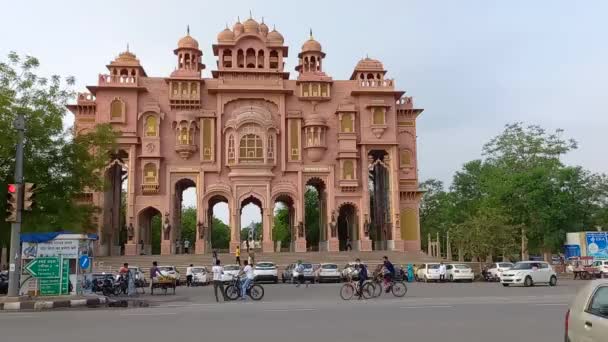 Patrika Gate Está Situado Jaipur Rajasthan Índia — Vídeo de Stock
