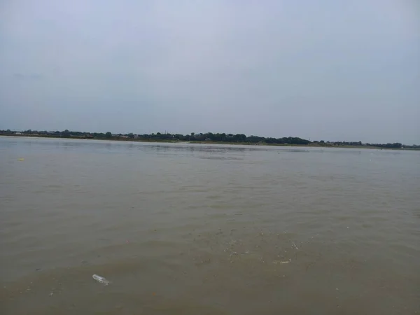 Triveni Sangam Confluence Theganges Ganga Yamuna Mythical Saraswati River Triveni — Foto Stock