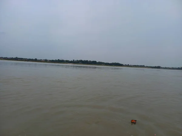 Triveni Sangam Confluence Theganges Ganga Yamuna Mythical Saraswati River Triveni — Stockfoto