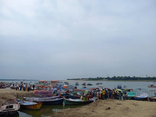 Triveni Sangam Confluence Theganges Ganga Yamuna Mythical Saraswati River Triveni — Stock fotografie