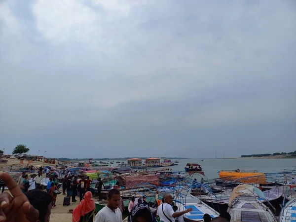 Triveni Sangam Confluence Theganges Ganga Yamuna Mythical Saraswati River Triveni — Stock fotografie