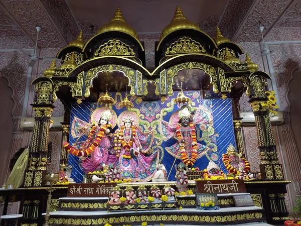 Beautiful Sculptures Radha Govindji Iskcon Temple Ahmedabad Gujarat India — Stock Photo, Image