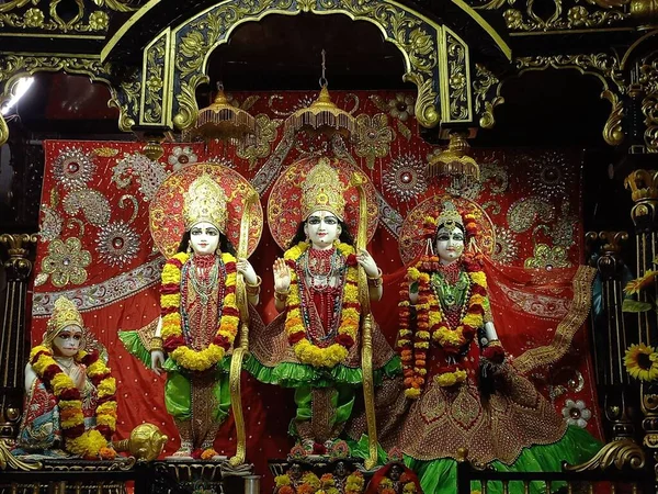 Beautiful Sculptures Radha Govindji Sita Ram Laxman Hanumanji — Stock fotografie