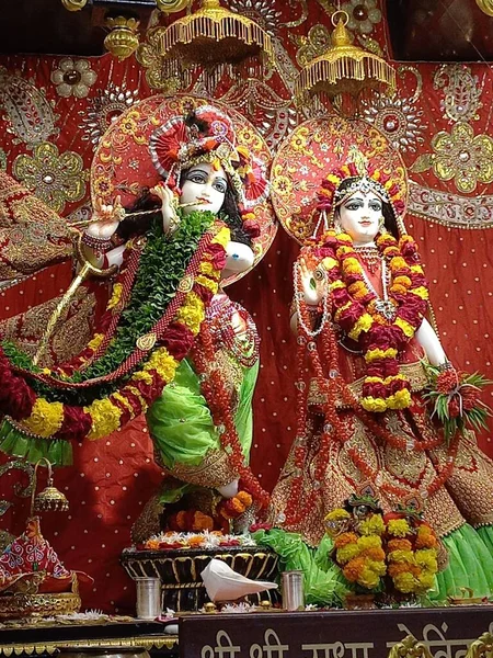 Beautiful Sculptures Radha Govindji Sita Ram Laxman Hanumanji — Zdjęcie stockowe