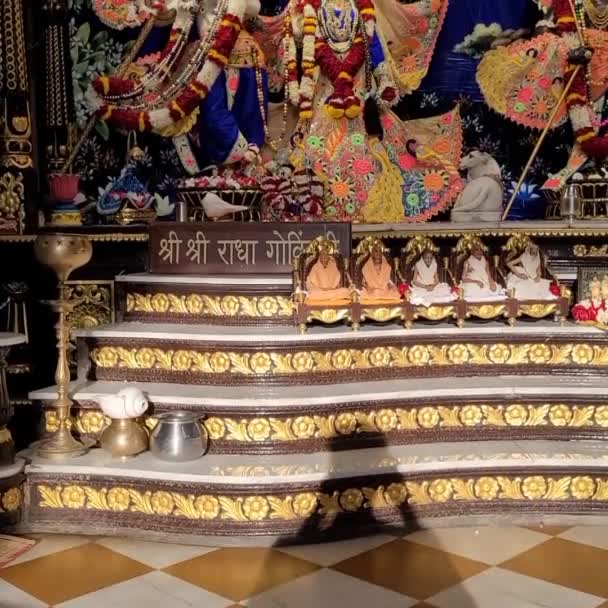 Skulpturer Radha Govindji Iskcon Temple Ahmedabad Gujarat Indien — Stockvideo