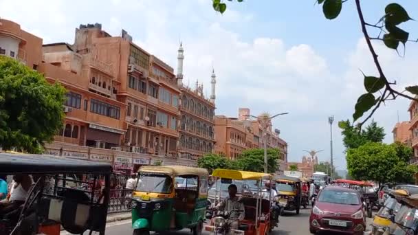 Strada Jaipur Gulabi Nagari Città Rosa — Video Stock