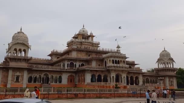 Albert Hall Museum Ligger Jaipur Rajasthan Indien — Stockvideo