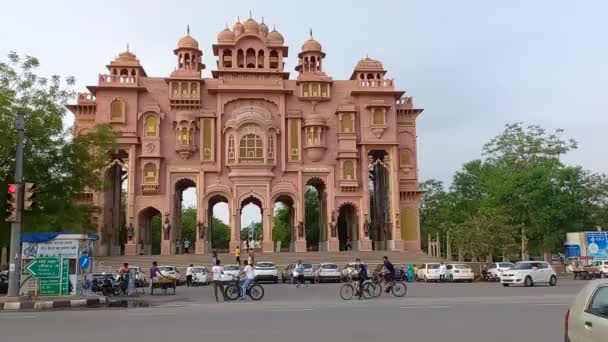 Patrika Gate Está Situado Jaipur Rajastán India — Vídeos de Stock