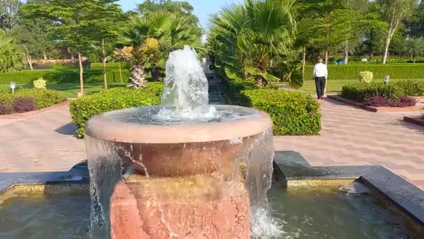 Вода Фонтан Работает Subhash Udhan Аджмер Раджастан — стоковое видео