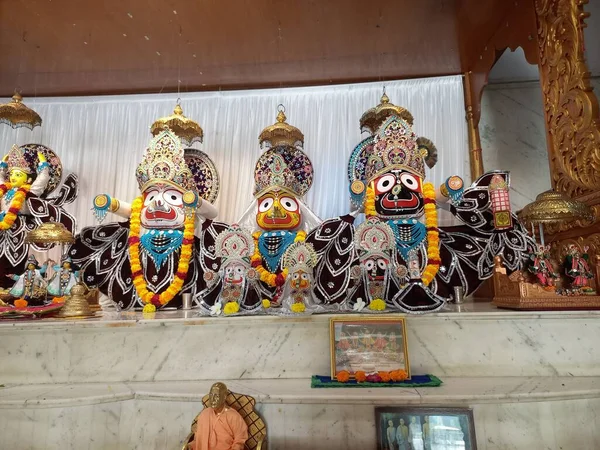 Sculptures Jaggannath Balram Subhadra Ahmedabad Gujarat — Stock Photo, Image