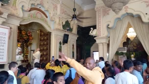 Temple Iskcon Est Situé Varindavan Mathura Uttar Pradesh — Video