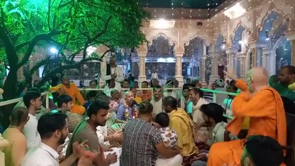 Iskcon Tempel Gelegen Varindavan Mathura Uttar Pradesh — Stockvideo