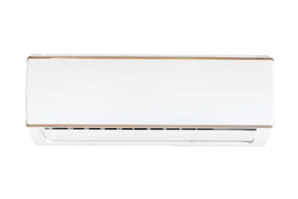 White Split System Air Conditioning Unit Isolated White Clipping Path — Fotografia de Stock