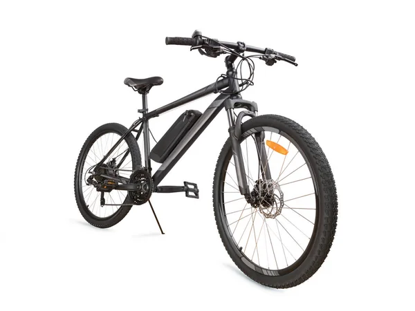 Gray Electric Bike Angle View Isolated White Clipping Path Included — Zdjęcie stockowe