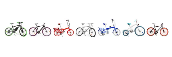 Verschiedene Fahrräder Sammlung Set Von Elektro Stadt Cruiser Mtb Und — Stockfoto