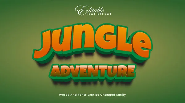 Jungle Adventure Effetto Testo — Vettoriale Stock