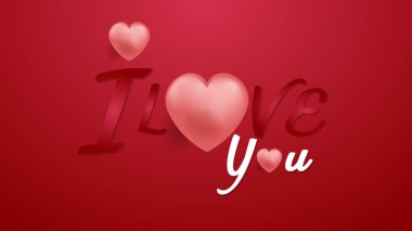 I Love You Background with Love 3D Symbol, Fit for Valentine Event