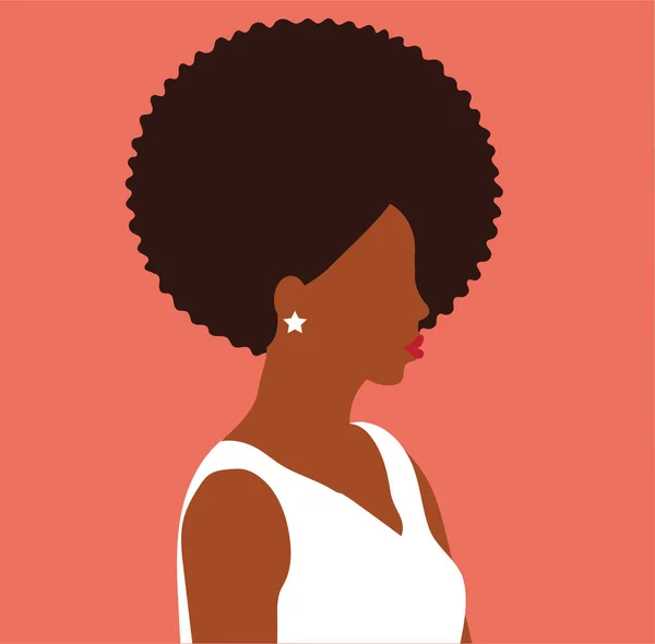 Strong Woman Side View Self Confident Black American Business Portrait — Stock Vector