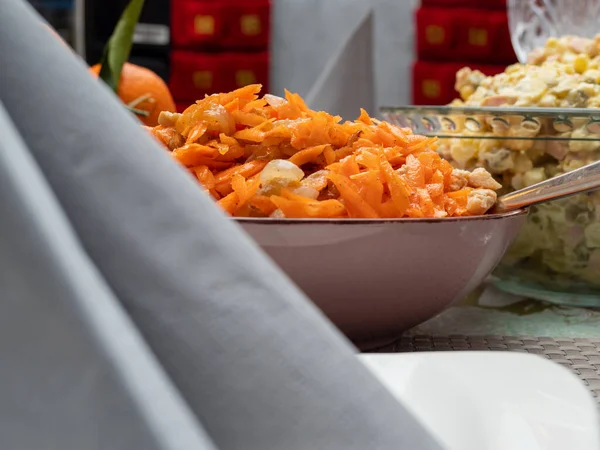 Carrot Salad Carrot Salad Meat — Stockfoto