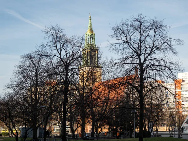 Kilátás Berlini Szent Mária Templomra Berlin Központja — Stock Fotó