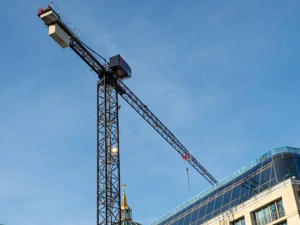 stock image Tower crane at a construction site in Berlin. Construction in Berlin.