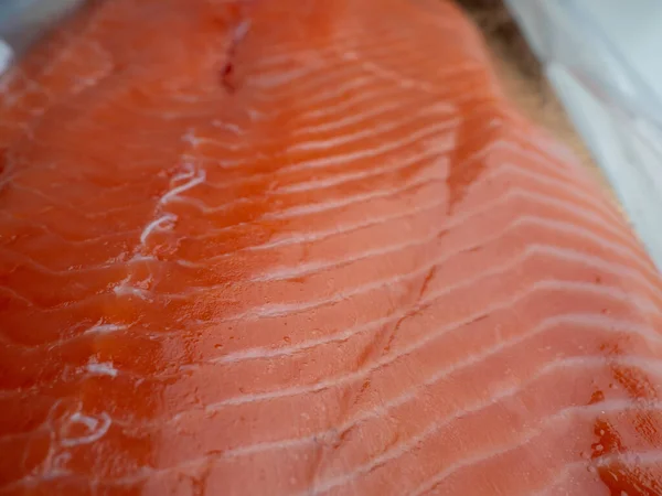 Fillet Fresh Salmon Fillet Red Fish — Stock Photo, Image