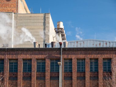 Sanayi bölgesi. Termal enerji santrali. Kapat.