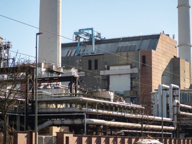 Sanayi bölgesi. Termal enerji santrali. Kapat.