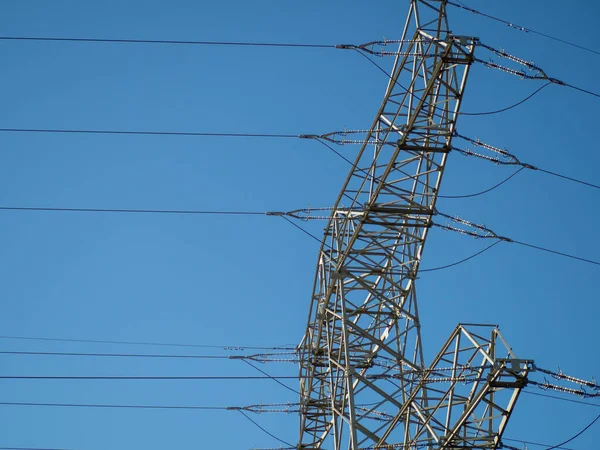 High Voltage Wires Energy Supply Metal Poles Electrical Wires Stock Image