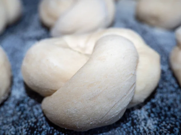 做面包的过程 生面团 — 图库照片
