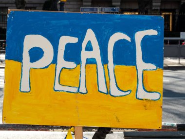 afiş Ukrayna 'da savaş yok.