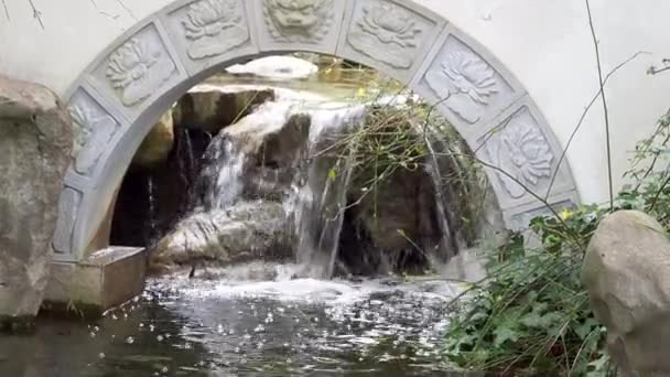Woda Przepływa Przez Skały Strumień Wśród Kamieni — Wideo stockowe