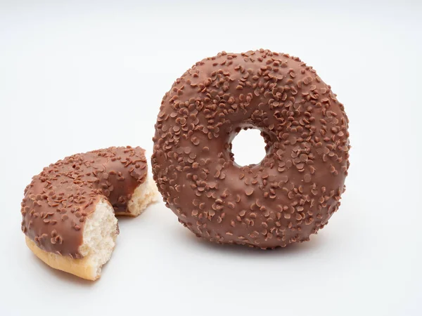 Шоколадный Пончик Белом Фоне Пончик Изолирован Белом Фоне — стоковое фото