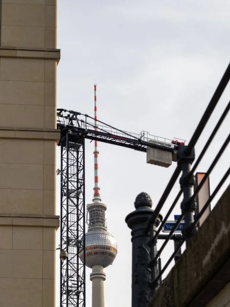 Berlin Dengan Menara Terkenal Alexanderplatz Jerman — Stok Foto