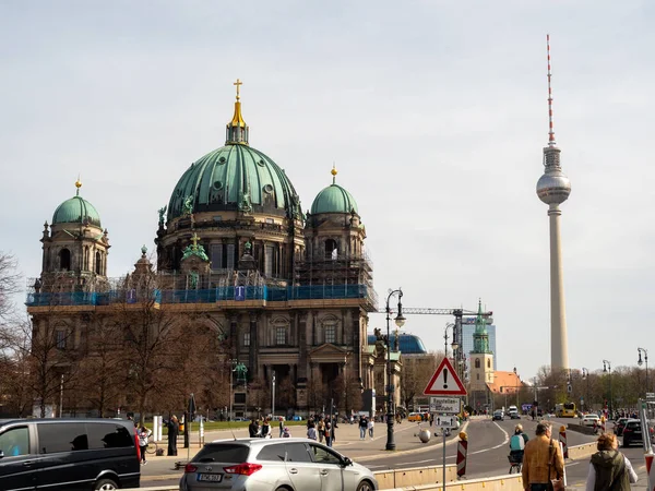 Niemcy Berlin Widok Katedrę Berlińską Wieżę Telewizyjną — Zdjęcie stockowe