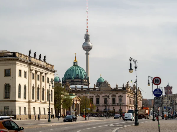 Deutschland Berlin Blick Auf Den Berliner Dom Und Den Fernsehturm — Stockfoto